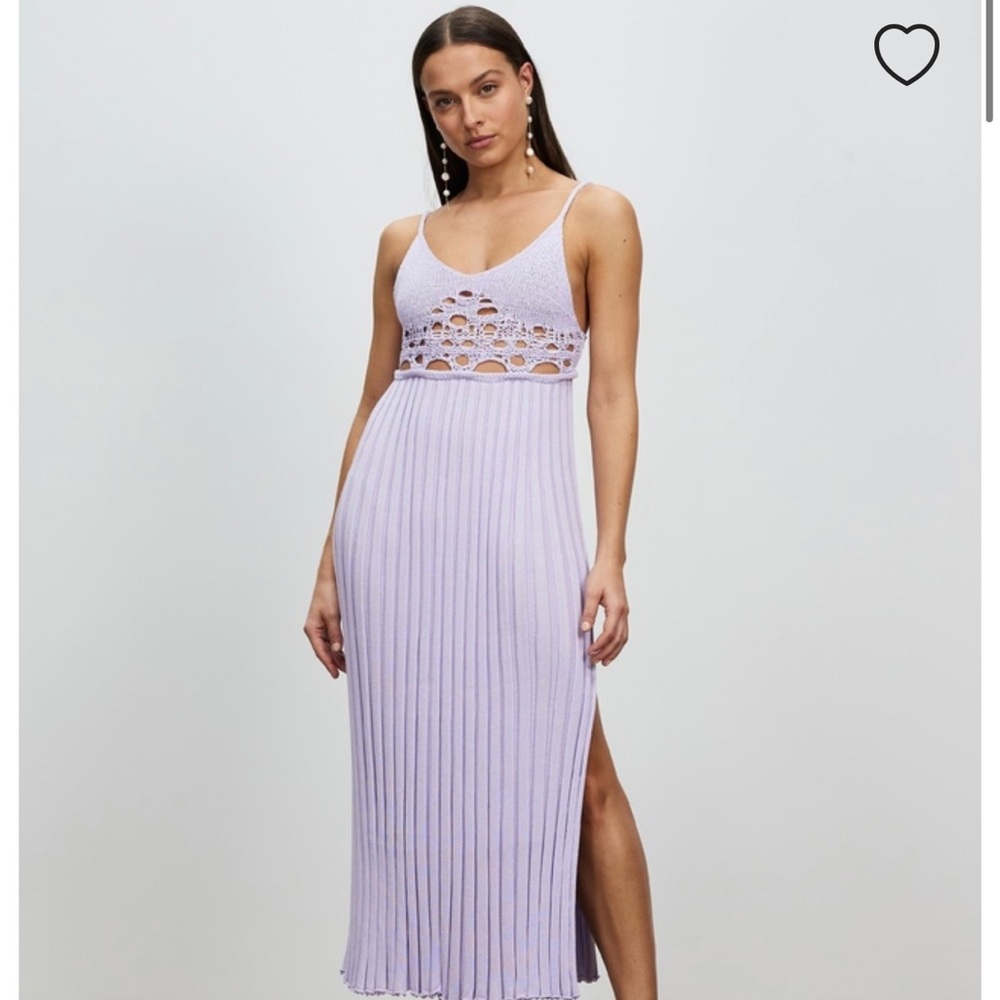 Christopher Esber Pleated Crochet Cami Dress purple